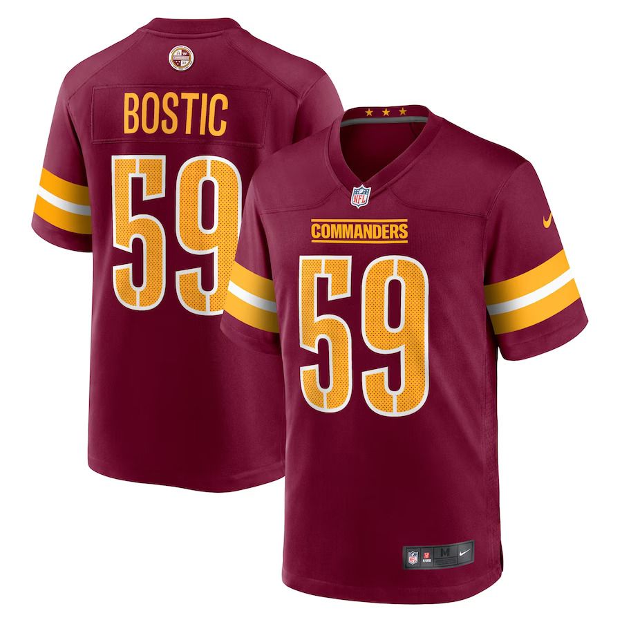 Men Washington Commanders #59 Jon Bostic Nike Burgundy Game Player NFL Jersey->washington commanders->NFL Jersey